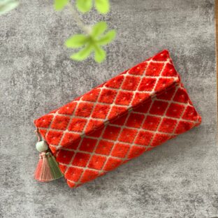 クラッチバッグ（オレンジダイア）