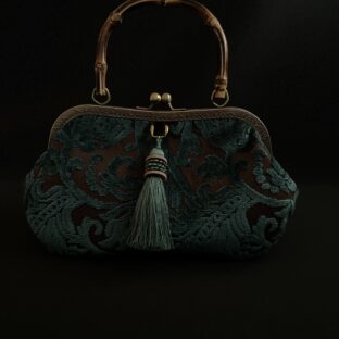 和洋折衷バッグ（ピーコックブルー）